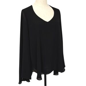 Show Me Your Mumu Hippie Dippie Top Black Chiffon Blouse Size Small